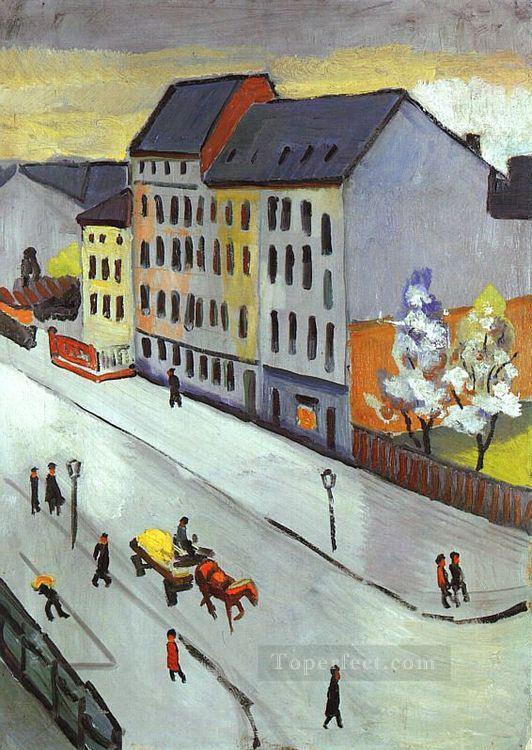 Our Street in Gray Unsere Strassein Grau August Macke Oil Paintings
